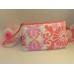 Clinique Makeup Cosmetic Bag Case Purse Pink & Lavender Floral  Travel Home