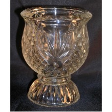 Vintage Avon Glass Tulip Cup Diamond Hob Nail Votive Candle Holder Footed Egg 