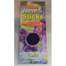60 Piece Package of Violet Incense Sticks Natural Aroma for any Occasion NIP